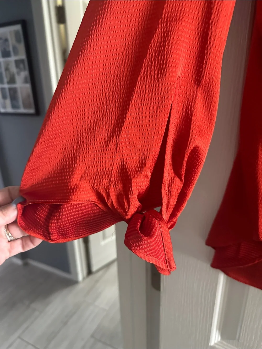 Michael Kors Orange V-Neck Tie-Sleeve Tunic